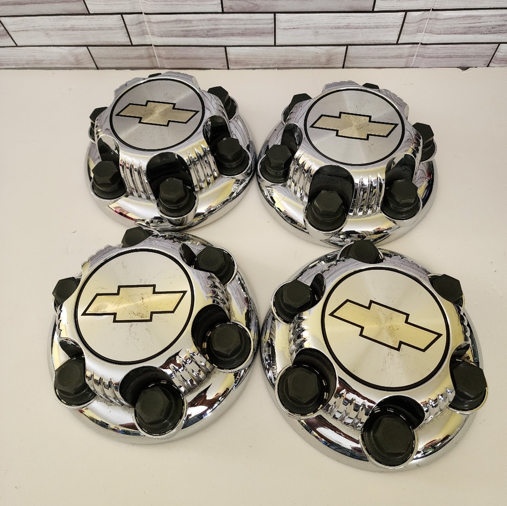 Replacement Part Set of 4 Chrome Chevy Silverado 6 Lug 1500 Center Caps 16" 17"